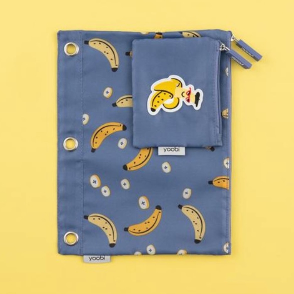 Yoobi Binder Zip Case + Mini Pouch - Bananas - Picture 1 of 4